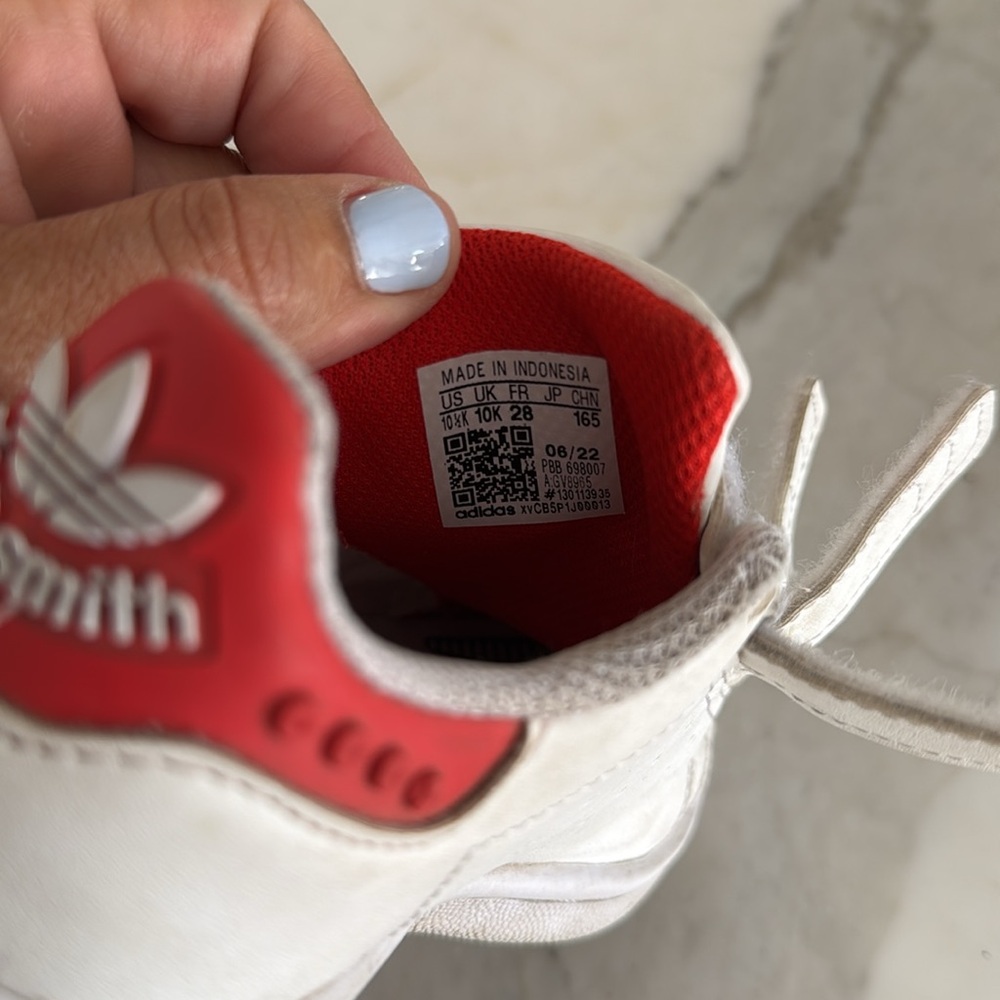 Adidas Kids Stan Smith x Lego White and Red Shoes Size 10.5 - Picture 8 of 8